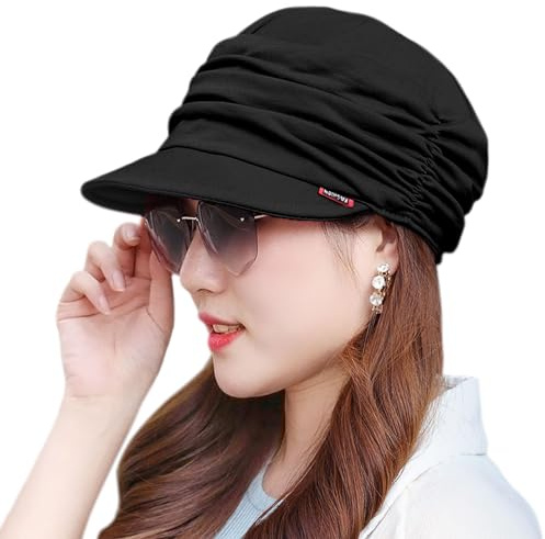 Hats for Chemo - Bamboo Baseball Cap for Women Cotton Chemo Hats Soft Caps Cancer Headwear Beanie Hat Head Wraps Hair Covering (UK, Alpha, One Size, Black)