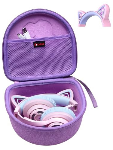 XANAD Étui Housse pour OHAANYY/Xunpuls/VuyKoo/QCXWCJWD/Usoun Casque Enfant Bluetooth sans Fil Casque Cat Pliable (Violet)
