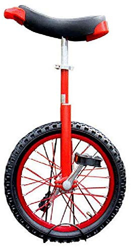 16 Wheel Kid's Unicycle for Beginners Professionals, for 5/6/7/8/9/10/12 Years Old Child/Boys/Girls, Suitable User Height 115 to 155cm (Color : Red, Size : 16inch wheel)
