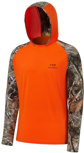 BASSDASH Men’s UPF 50 Performance Fishing Shirt Cooling Hoodie Camo Long Sleeve FS17M