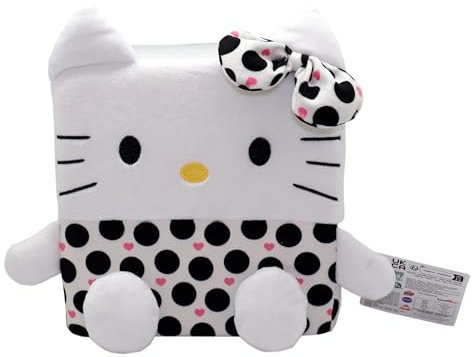 Hello Kitty Cubeez Spots 20 cm – Ultimatives stapelbares Kuscheltier mit weichem Memory Foam für EIN squishiges Gefühl perfekt zum Sammeln, Stapeln und Ausstellen Hello Kitty-Fans