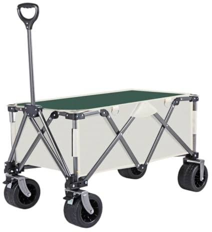 Carro portátil para acampar en la playa, plegable, con barbacoa y pesca, para actividades al aire libre (blanco)