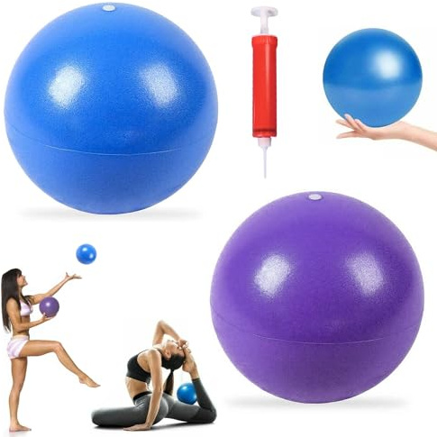 2 Piezas Pelota de Pilates 25 cm y Yoga, Pequeña para Ejercicios Abdominales, Básicos, Masaje y Rehabilitación