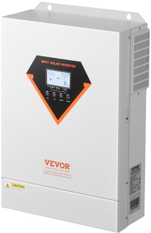 VEVOR Hybrid solcellsomvandlare, 6 000 W, ren sinusvåg laddare, 48 V DC till 220/230 V AC, med MPPT 120 A styrelement
