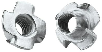 KEBLIN 10/50 Pezzi M3 M4 M5 M6 M8 M10 M12 Dado a Quattro Griffe Dado a T con Inserto cieco Dado a T for ferramenta for mobili in Legno(10PCS,M12)