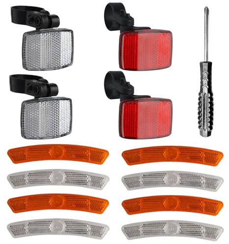 4 StückFahrrad Reflektoren Vorne und Hinten & 8 Stück Speichenreflektoren Fahrrad Speichenreflektoren & Leuchtclipse, Reflektor Fahrrad Hinten Vorne, Fahrradreflektoren Set für Rennrad MTB E-Bike