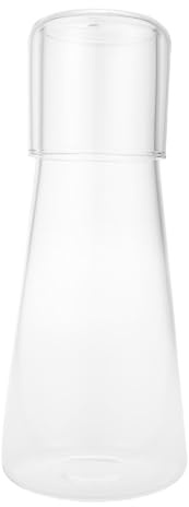 SAFIGLE Bottiglia d Acqua in Vetro Caraffa Raffreddante e Bicchiere Trasparente Design Elegante e Spesso per Casa e Ufficio