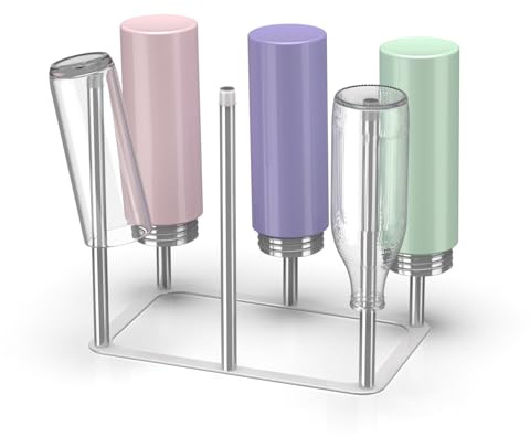 Egouttoir Bouteilles, Egouttoir Biberon Bebe en Inox 304 , Porte-Bouteille Pour 6 Gourde, Support pour Bouteilles à Égoutter, Porte-Égouttoir Multifonction, Convient à Verres, Sacs Réutilisables