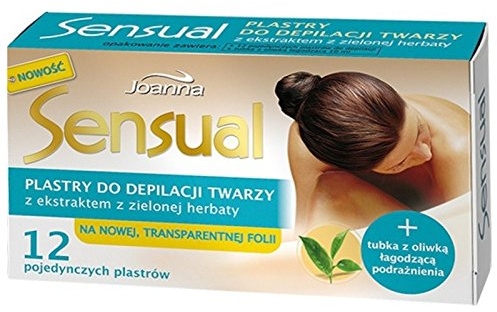 JOANNA Sensual Wax Strips Facial Hair Removal GREEN TEA 12 STRIPS