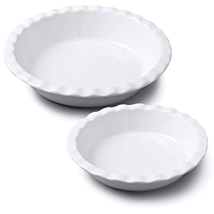 WM Bartleet & Sons 1750 TSET23 Crinkle Rim Pie Dish Set, White,20cm/27cm