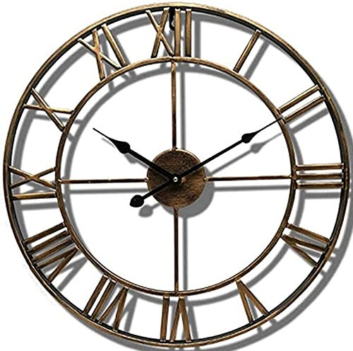Horloge Murale de Jardin Vintage Classique Grande Horloge Murale de Jardin extérieur de 80 cm, Horloge de Jardin à Chiffres Romains, Horloge extérieure étanche en Fer forgé, Horloge en métal