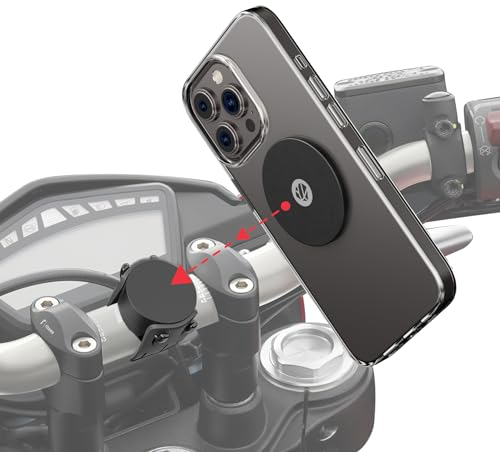 Shapeheart - Magnetic motorbike phone holder with extra-thin steel plate | Anti reflection | Phone mount for motorcycles handlebars or bridges | Universal motorcycle accessory