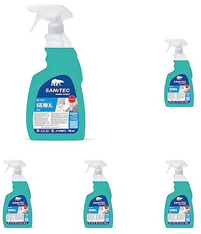 Sanitec Igienikal Detergente Disincrostante Profumato a Base di Acido Fosforico e Acido Citrico, Rimuove Sporco, Calcare e Residui di Sapone da Tutte le Superfici, Made in Italy 750 ml,Confezione da 5