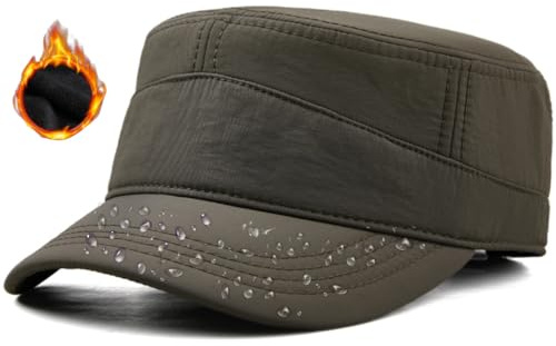 Pyrafox Gorra militar impermeable para hombre M-XXL, Ejército Verde (Forro Polar), XL/XXL