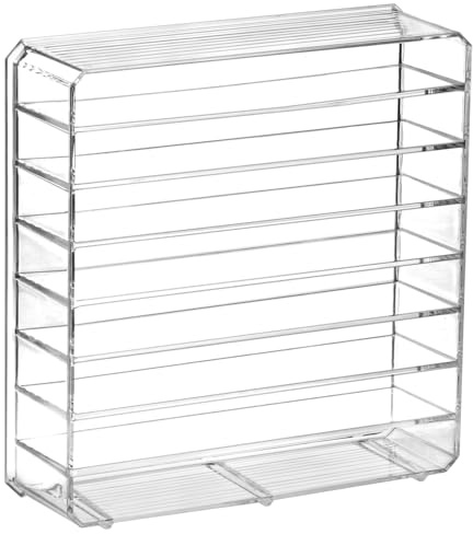 QWORK® Organizador de maquillaje, almacenamiento de cosméticos, acrílico transparente, 7 estantes ajustables, resistente al agua y fácil de cuidar