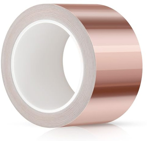 Ruibinlee Ruban de cuivre - 70 mm x 20 m - Protection contre les escargots et les escargots - Film en cuivre autocollant - Protection contre les escargots et les escargots - Film en cuivre autocollant