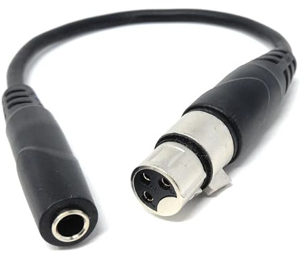 Cavo adattatore da presa jack stereo da 6,35 mm a XLR femmina a 3 pin, convertitore audio per mixer, controller, DJ e apparecchiature audio professionali (0,3 m)