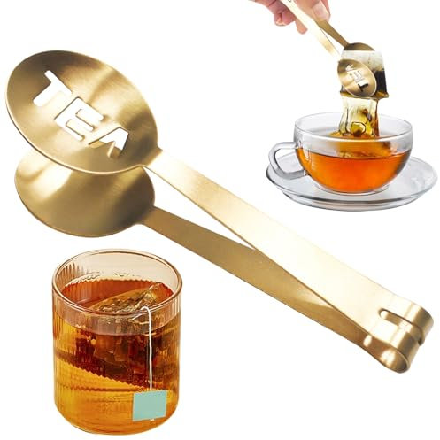 Sacca da tè squeezer pinze da tè dorate, cucchiaio per sacchetto in acciaio inossidabile, clip del supporto per filtro a morsetto da filtro rotondo per perlare la foglia, cubo di ghiaccio afferrato