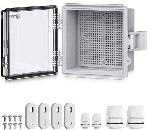EYPINS Caja Estanca Exterior Electrica Impermeable IP67, Cuadro Eléctrico Superficie con Carcasa Plástico ABS, Cajas de Empalmes 15 * 15 * 9cm, Transparente