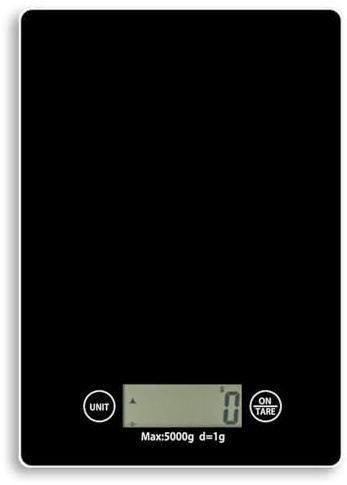 Bascula Cocina, Peso de Cocina, Bascula Cocina Digital, Balanza Cocina Capacidad Máxima de Pesaje: 5 kg, Bascula de Cocina Pantalla LCD, FuncióN De Tara, Für die Küche, Backen, Negro