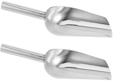 Alipis 2piezas Raspador De Hielo De Acero Inoxidable Cuchara De Hielo De Pala Para Alimentos Utensilios De Cocina Adecuado Para Hornear Comida De Mascotas y Servir Bufés