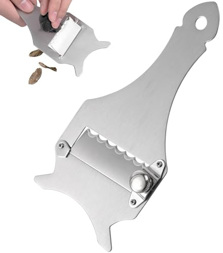 NOLITOY Professional Stainless Steel Truffle Slicer with Adjustable Blade, Truffle Cutter Cheese Scraper Chocolate Shaver Vegetable Peeler