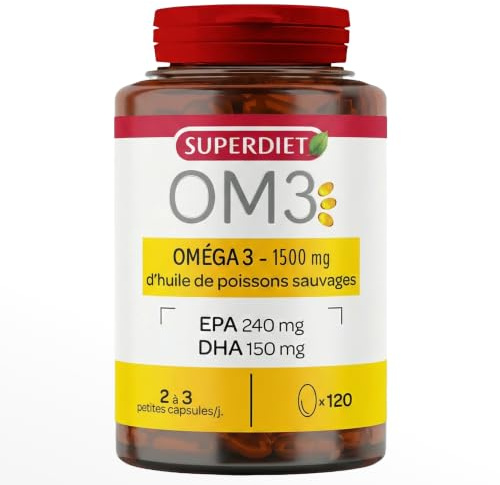 Oméga 3-1500mg d'huile de poissons sauvages- OM3 - Maxi format - Capsules