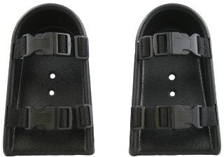 Rehabilitation Advantage Wheelchair Shoe Holders with Adjustable Straps, Black, Small