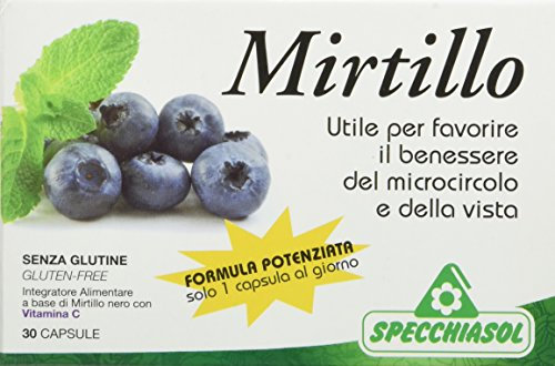 Specchiasol Integratore Alimentare con Vitamina C, Mirtillo Nero - 30 Capsule