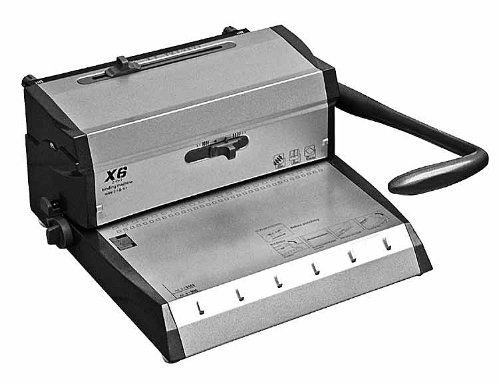 Kombi-Drahtbindegerät 2:1 & 3:1 Teilung, Falambi X6 / 2-in-1, Stanzleistung bis 20 Blatt, Drahtbinderücken von 5,5 mm bis 32 mm