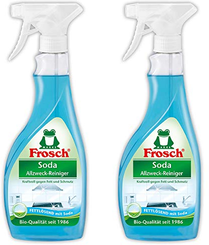 Frosch Soda Allzweck-Reiniger - kraftvoller Haushaltsreiniger, wiederverwendbare Sprühflasche, 2er Pack (2x500ml)