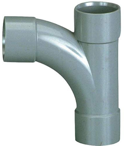 Pied de biche PVC gris 87°30 - Ø 40 mm - Triple emboîture - Girpi