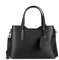 OBC Made IN Italy Damen Echt Leder Tasche Business Shopper Schultertasche Handtasche Ledertasche Umhängetasche Rindsleder Freizeittasche Schwarz