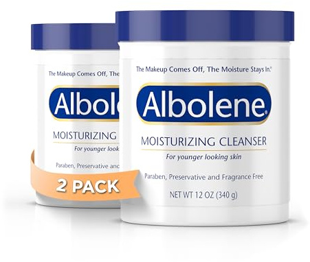 Albolene Moisturizing Cleanser & Makeup Remover Balm - Fragrance-Free Facial Cream for Cleansing & Hydration - Multi-Use Skincare for All Skin Types - No Harsh Chemicals - 12 oz (Pack of 2)