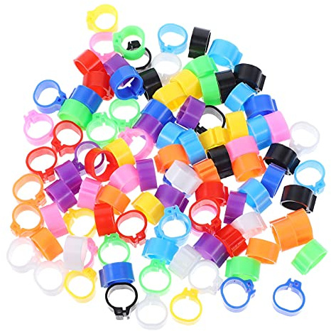 balacoo Foot Ring for Pigeon 100pcs Plastic Bird Leg Bands Identification Ring Set for Racing Pigeons