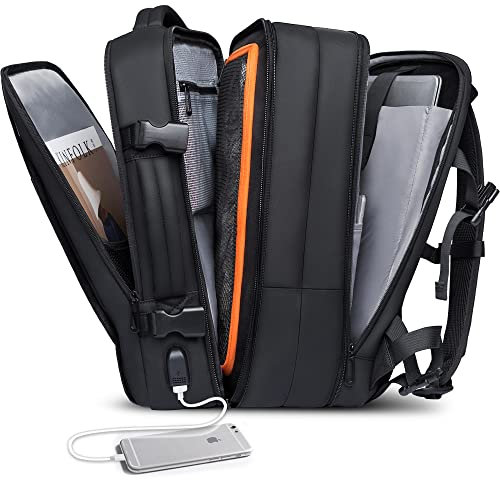 35-45L Carry On Backpack Weekender Travel Backpacks 17.3 inch Laptop Back Pack Business Expandable Bag for Men and Women, Black-45l, 45L US, Backpack