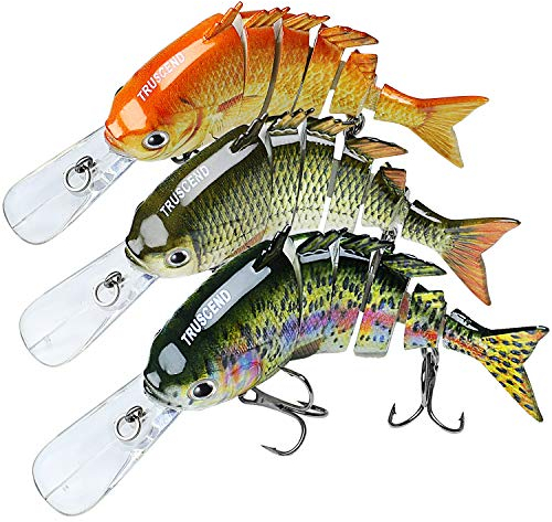 TRUSCEND Kunstköder Hecht, Angelköder Fische Angeln Set, Fisch Köder für Zander Barsch Forellen Wobbler Swimbait, Süßwasser Salzwasser Angelzubehör, Angeln Geschenk für Männer