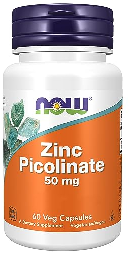 Now Foods, Zinc Picolinate, 50mg, Hochdosiert, alle 2 Tage 1 Kapsel, 60 vegane Kapseln, Laborgeprüft, Glutenfrei, Sojafrei, ohne Gentechnik, Vegetarisch
