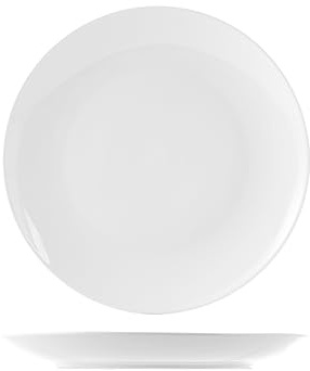 H&H Sweden Set 6 Piatti Piani, in Porcellana, Bianco, 27cm