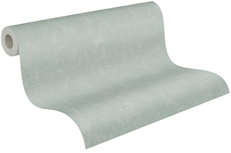 A.S. Création Vliestapete 10,05 m x 0,53 m - einfarbige Strukturtapete Mint - Pastell Wandtapete - 393394