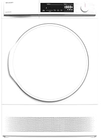 Sharp KD-NCB8S7PW91-EN Tumble Dryer, 8KG Condenser Dryer, White, B Energy Class