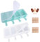 GOWTX 2Pcs Non-Stick Cakesicle Moulds, Silicone Ice Popsicle Maker, Oval Popsicle Mold, Light Green/White, 100 Wooden Sticks