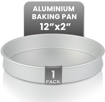 Restaurantware-Met Lux 12 x 2 Inch Straight-Sided Baking Tin, 1 Round Cake Pan - Oven-Ready, Freezable, Anodized Aluminum Round Baking Pan, Greaseproof, For Layer Birthday Cake