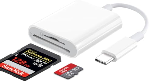 USB C SD Kartenleser, SD Kartenleser für i-Phone 15, Typ C Kartenlesegerät SD Kartenleser usb c mit SD/Micro SD Kartenadapter, USB C SD Card Reader für i phone 15/iPad Pro/Air/Android Phone/Tablet usw