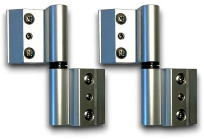 Sivenci - Pack de 2 Bisagras Para Perfilería Convencional 40×20 | Bisagras de 2 Cuerpos Para Perfiles 40 x 20 | Para Puertas y Ventanas Practicables o Abatibles | Apertura (Plata, Izquierda)