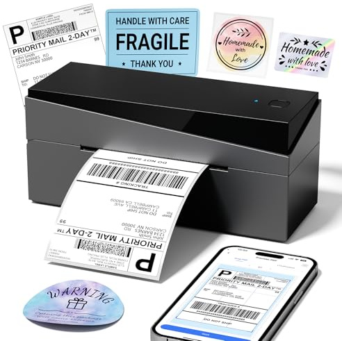 Omezizy Bluetooth Shipping Label Printer 4x6, 249BT Thermal Label Printer 4x6 for Small Business, Shipping Packages, Office, Home, Compatible with Android iPhone iPad Windows macOS Tiktok USPS Etsy