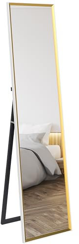 HOMCOM Full Length Mirror 37 x 157cm Wall Mounted, Leaning, Free Standing Framed Full Body Mirror for Living Room, Bedroom, White