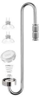 Clscea Aquarium CO2 Stainless Steel Diffuser, S-Hook CO2 Atomizer with Built-in Check Valve and Replaceable Disc for Aquarium Plant Tank, 20cm (S)