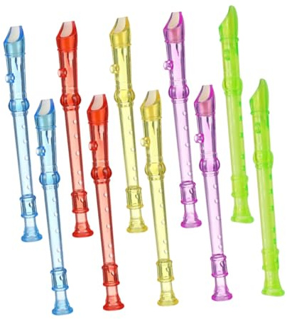 BESPORTBLE 10pcs Translucent Plastic Recorders for Mini Descant Instruments in Candy Colors Portable Beginner Musical for School Home and Outdoor Practice