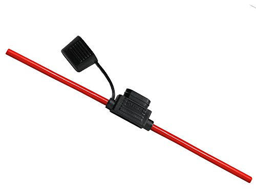 Offgridtec 6mm² Flachsicherungshalter für Kfz-Bladesicherungen, isoliertes Gummigehäuse mit wasserdichtem Deckel, 40A, 25cm Kabel, Überstromschutz für Fahrzeuge, Solar, Industrieanwendungen (1 Stück)